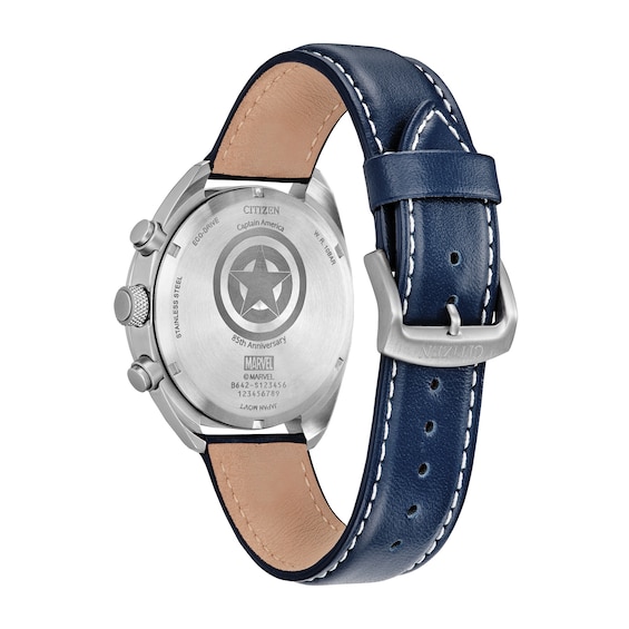 Men's Marvel x Citizen Eco-Drive® Captain America 85th Anniversary Chronograph Watch Box Set (Model: Ca7046-46W)