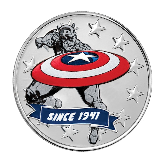 Men's Marvel x Citizen Eco-Drive® Captain America 85th Anniversary Chronograph Watch Box Set (Model: Ca7046-46W)
