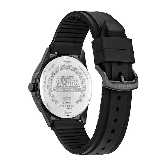 Men's Marvel x Citizen Eco-Drive® Black Panther 60th Anniversary Black IP Stainless Steel Watch (Model: Aw1858-03W)