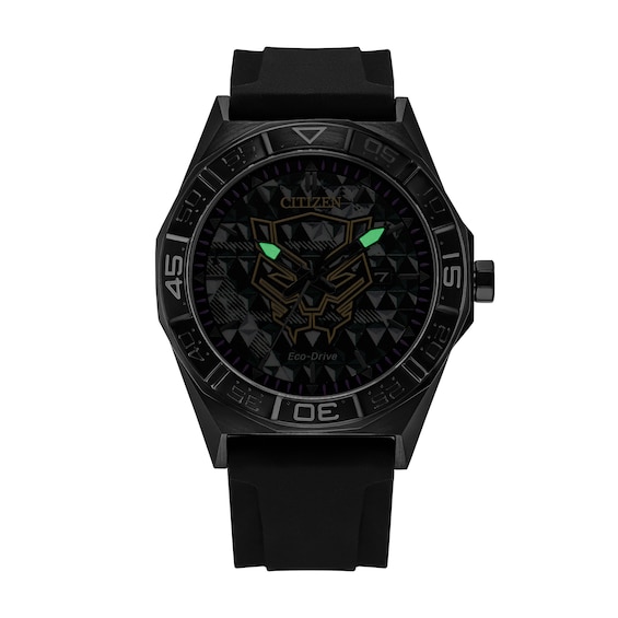 Men's Marvel x Citizen Eco-Drive® Black Panther 60th Anniversary Black IP Stainless Steel Watch (Model: Aw1858-03W)