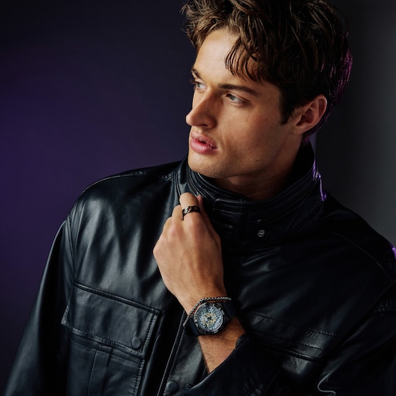 Men's Marvel x Citizen Eco-Drive® Black Panther 60th Anniversary Black IP Stainless Steel Watch (Model: Aw1858-03W)