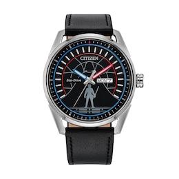 Men's Star Wars™ x Citizen Eco-Drive® Duel 2.0 Stainless Steel Watch with Black Leather Strap (Model: AW0160-09W)