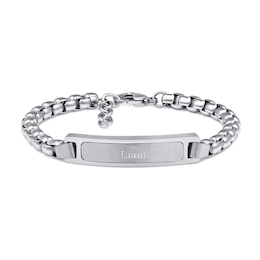 Engravable ID Chain Bracelet in Stainless Steel