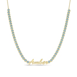Birthstone Name Necklace - 1 Name