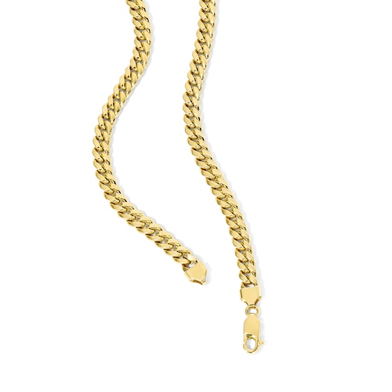 6.2mm Cuban Curb Chain Necklace in Hollow 10K Gold - 24"