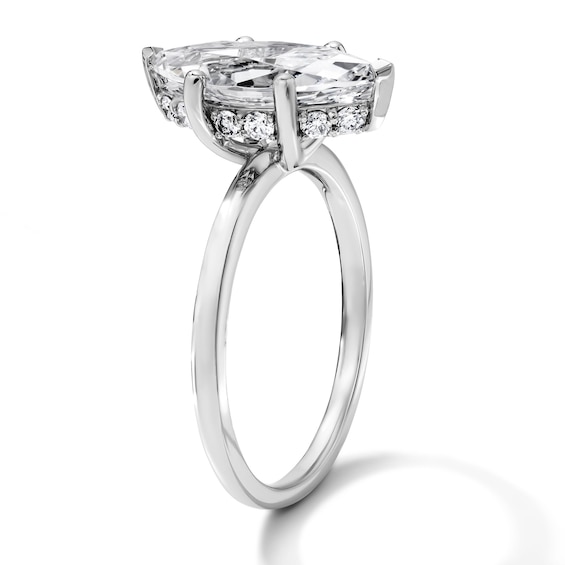 2-3/4 CT. T.w. Certified Marquise-Cut Lab-Grown Diamond Hidden Frame Solitaire Engagement Ring in 14K White Gold (F/Vs2)