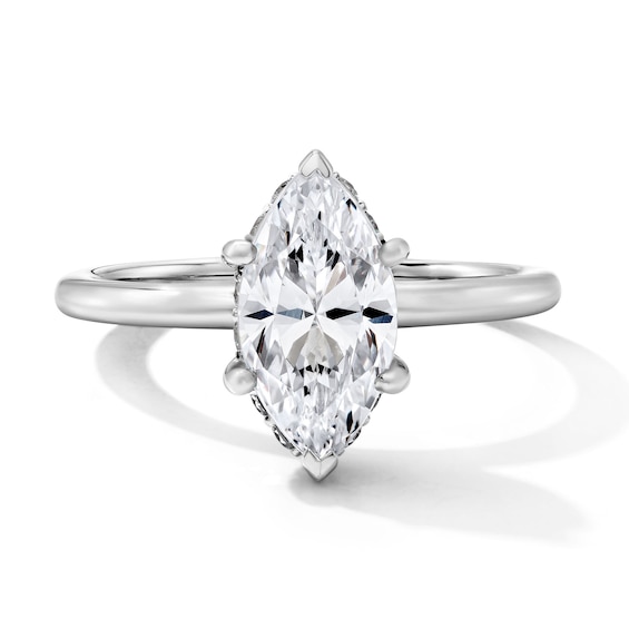 1-3/4 CT. T.w. Certified Marquise-Cut Lab-Grown Diamond Hidden Frame Solitaire Engagement Ring in 14K White Gold (F/Vs2)
