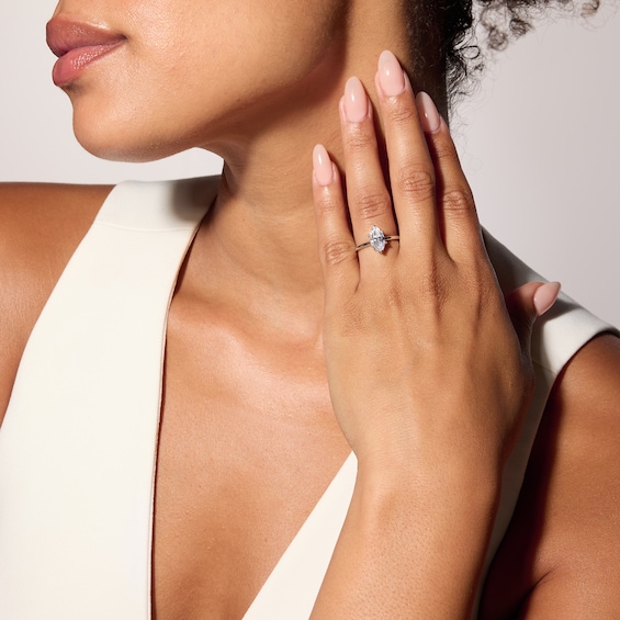 1-3/4 CT. T.w. Certified Marquise-Cut Lab-Grown Diamond Hidden Frame Solitaire Engagement Ring in 14K White Gold (F/Vs2)