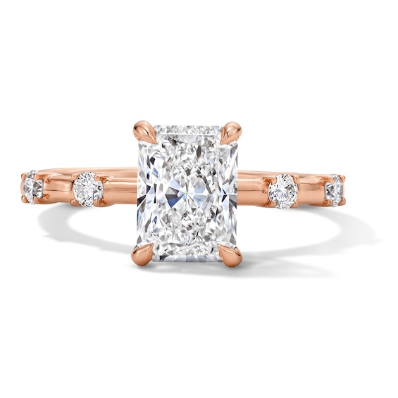 Modern Reflection 1-3/4 CT. T.w. Radiant-Cut Certified Lab-Grown Diamond Engagement Ring in 14K Rose Gold (F/Vs2)