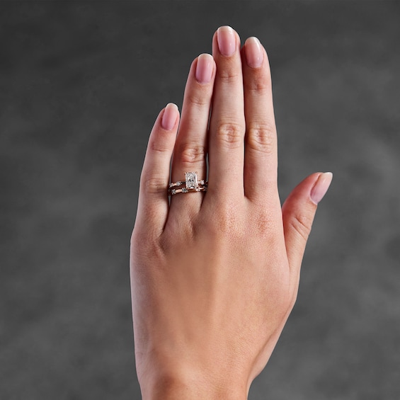 Modern Reflection 1-3/4 CT. T.w. Radiant-Cut Certified Lab-Grown Diamond Engagement Ring in 14K Rose Gold (F/Vs2)