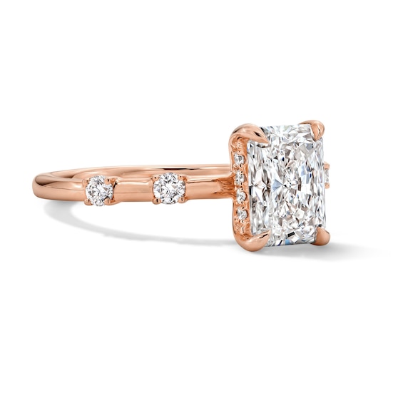 Modern Reflection 1-3/4 CT. T.w. Radiant-Cut Certified Lab-Grown Diamond Engagement Ring in 14K Rose Gold (F/Vs2)