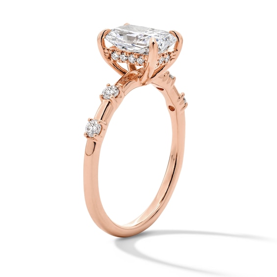 Modern Reflection 1-3/4 CT. T.w. Radiant-Cut Certified Lab-Grown Diamond Engagement Ring in 14K Rose Gold (F/Vs2)