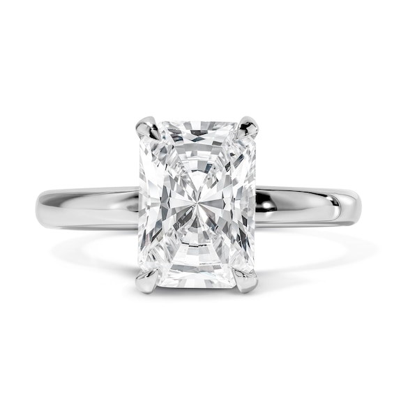 3-1/4 CT. T.w. Certified Radiant-Cut Lab-Grown Diamond Solitaire Hidden Frame Engagement Ring in 14K White Gold (F/Vs2)