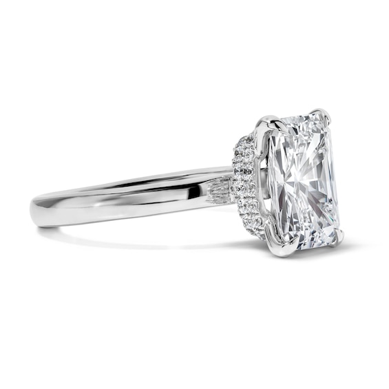3-1/4 CT. T.w. Certified Radiant-Cut Lab-Grown Diamond Solitaire Hidden Frame Engagement Ring in 14K White Gold (F/Vs2)