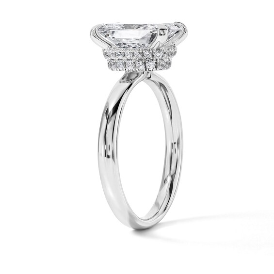 3-1/4 CT. T.w. Certified Radiant-Cut Lab-Grown Diamond Solitaire Hidden Frame Engagement Ring in 14K White Gold (F/Vs2)
