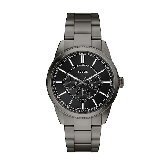 Men's Fossil Pearson Multifunction Gray IP Stainless Steel Watch with Black Dial (Model: Fs6136)
