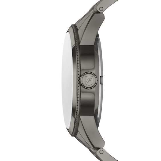 Men's Fossil Pearson Multifunction Gray IP Stainless Steel Watch with Black Dial (Model: Fs6136)