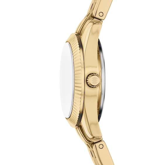 Ladies' Fossil Scarlette Mini Gold-Tone IP Stainless Steel Watch with Gold-Tone Dial and Crystals (Model: Es5474)