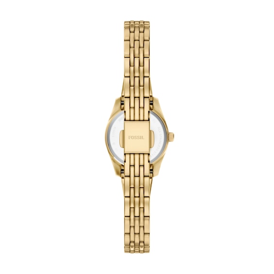 Ladies' Fossil Scarlette Mini Gold-Tone IP Stainless Steel Watch with Gold-Tone Dial and Crystals (Model: Es5474)