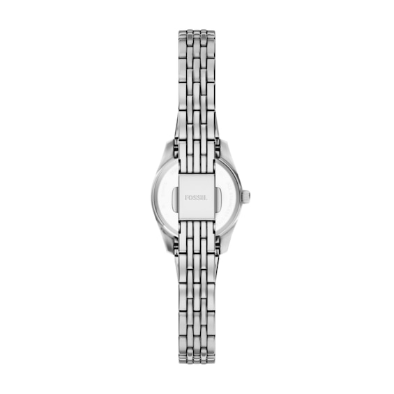 Ladies' Fossil Scarlette Mini Stainless Steel Watch with Silver-Tone Dial and Crystals (Model: Es5475)