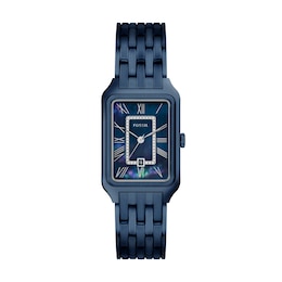 Ladies' Fossil Raquel Navy IP Stainless Steel Watch with Blue Mother-of-Pearl Dial and Crystals (Model: ES5479)