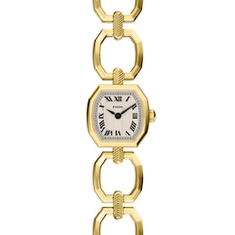 Ladies' Fossil Harlow Mini Gold-Tone IP Stainless Steel Watch with Cream Dial (Model: ES5483)