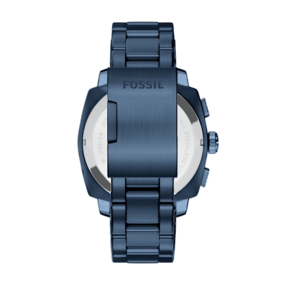 Men's Fossil Machine Chronograph Navy IP Stainless Steel Watch with Navy Dial (Model: Fs6167)