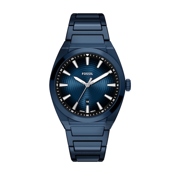 Men's Fossil Everett Navy IP Stainless Steel Watch with Navy Dial (Model: Fs6169)