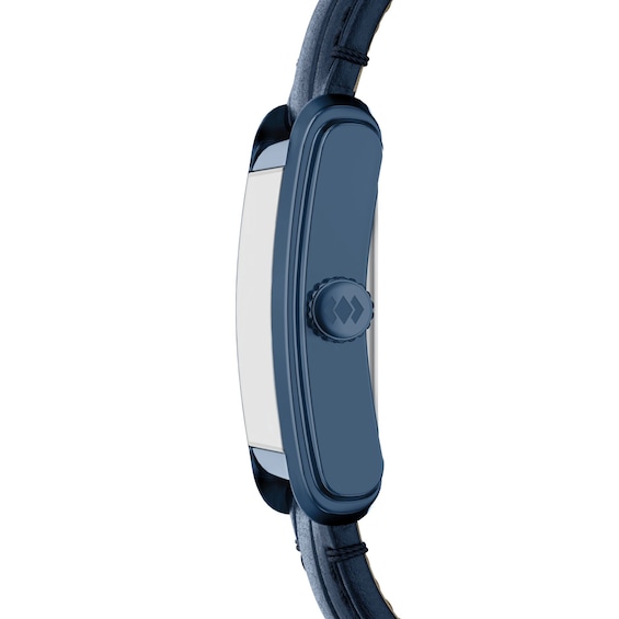 Men's Fossil Carraway Navy IP Stainless Steel Watch with Navy Dial and Leather Strap (Model: Fs6170)