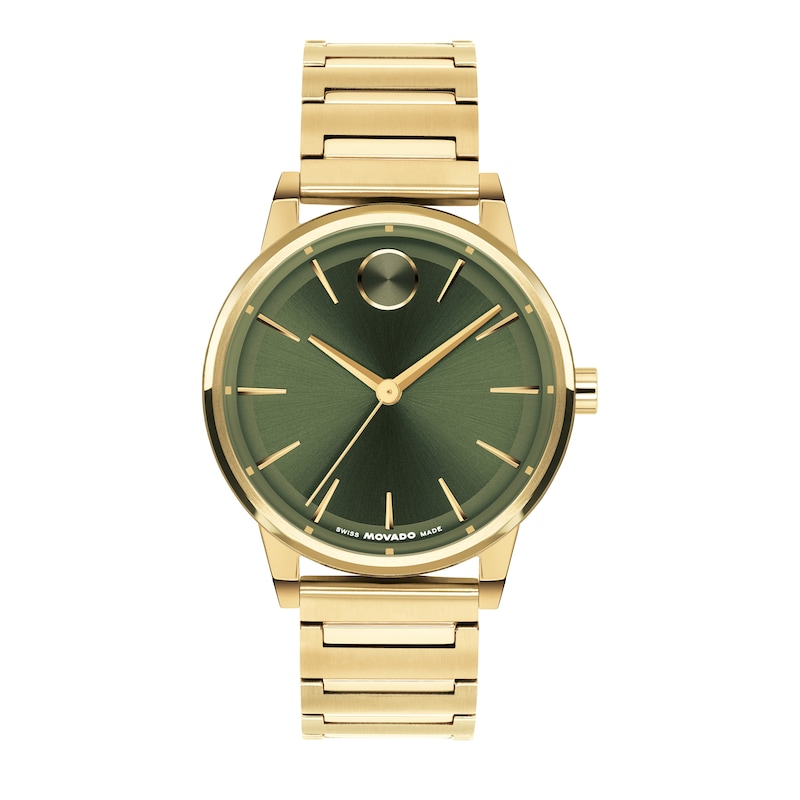 Main Image 1 of Men's Movado Bold® Spectra Gold-Tone IP Stainless Steel Watch with Green Dial (Model: 3601440)