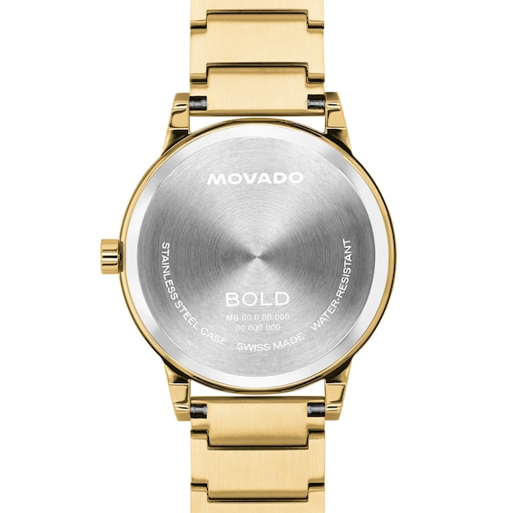 Men's Movado Bold® Spectra Gold-Tone IP Stainless Steel Watch with Green Dial (Model: 3601440)