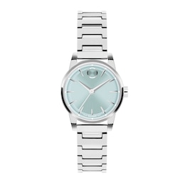 Ladies' Movado Bold® Spectra Stainless Steel Watch with Aqua Blue Dial (Model: 3601415)
