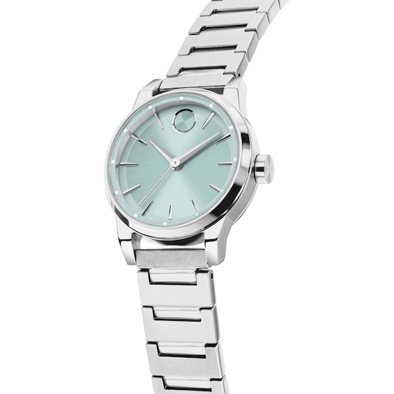 Ladies' Movado Bold® Spectra Stainless Steel Watch with Aqua Blue Dial (Model: 3601415)