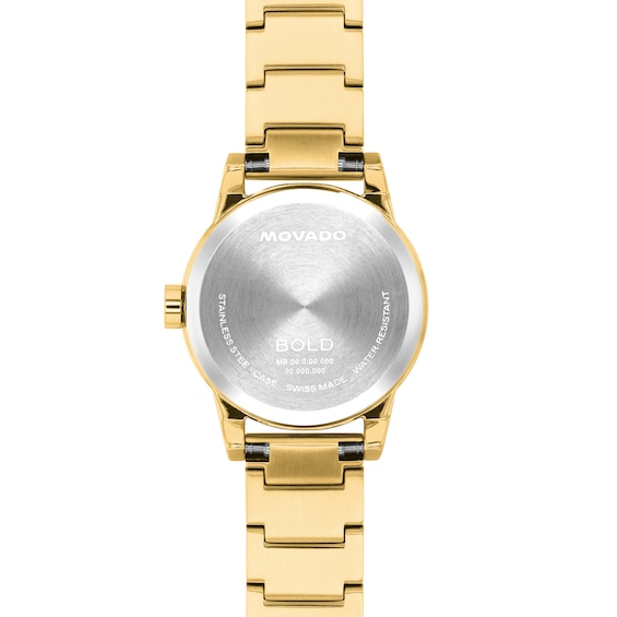 Ladies' Movado Bold® Spectra Gold-Tone IP Stainless Steel Watch with Ivory Dial (Model: 3601436)