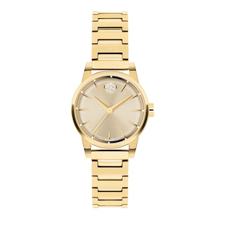 Ladies' Movado Bold® Spectra Gold-Tone IP Stainless Steel Watch with Gold-Tone Dial and Crystals (Model: 3601438)