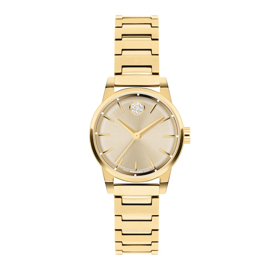 Ladies' Movado Bold® Spectra Gold-Tone IP Stainless Steel Watch with Gold-Tone Dial and Crystals (Model: 3601438)