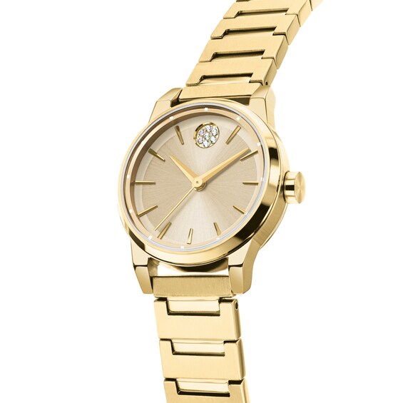 Ladies' Movado Bold® Spectra Gold-Tone IP Stainless Steel Watch with Gold-Tone Dial and Crystals (Model: 3601438)
