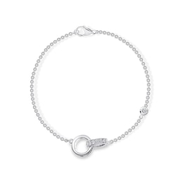 Engraved Loop & Birthstone Bracelet