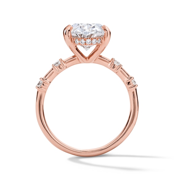 Modern Reflection 4-1/4 Ct.t.w. Oval Certified Lab-Grown Diamond Engagement Ring in 14K Rose Gold (F/Vs2)