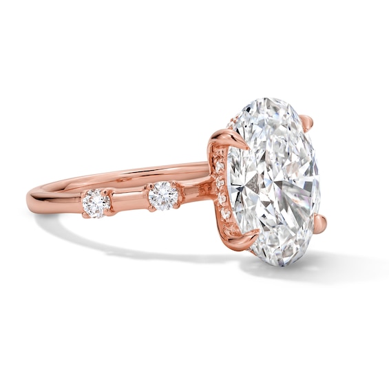 Modern Reflection 4-1/4 Ct.t.w. Oval Certified Lab-Grown Diamond Engagement Ring in 14K Rose Gold (F/Vs2)