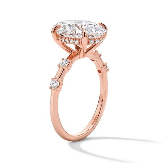 Modern Reflection 4-1/4 Ct.t.w. Oval Certified Lab-Grown Diamond Engagement Ring in 14K Rose Gold (F/Vs2)