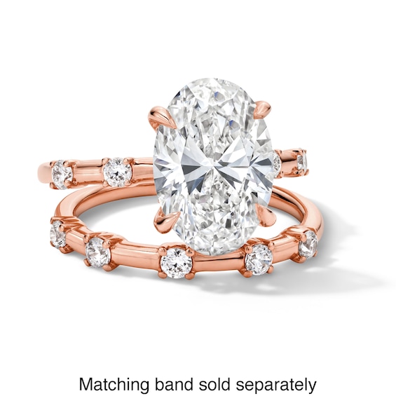 Modern Reflection 4-1/4 Ct.t.w. Oval Certified Lab-Grown Diamond Engagement Ring in 14K Rose Gold (F/Vs2)