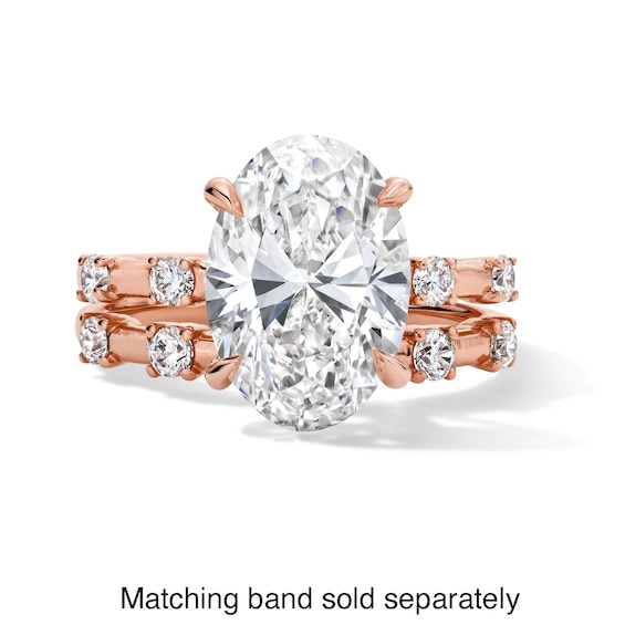Modern Reflection 4-1/4 Ct.t.w. Oval Certified Lab-Grown Diamond Engagement Ring in 14K Rose Gold (F/Vs2)