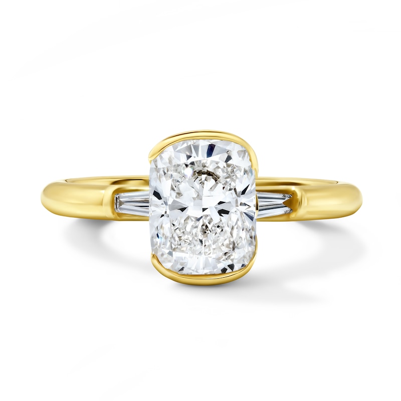 Main Image 1 of 1-5/8 CT. T.W. Certified Elongated Cushion-Cut Lab-Grown Diamond Engagement Ring in 14K Gold (F/VS2)