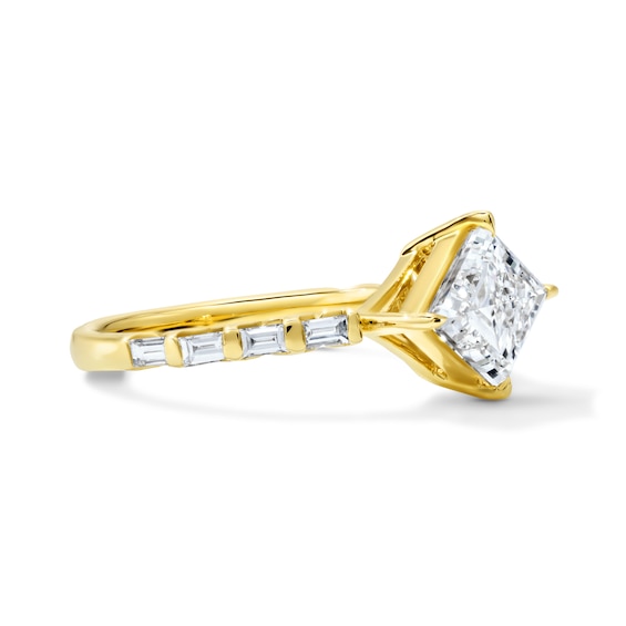 2-1/4 CT. T.w. Certified Lozenge Step-Cut Lab-Grown Diamond Engagement Ring in 14K Gold (F/Vs2)