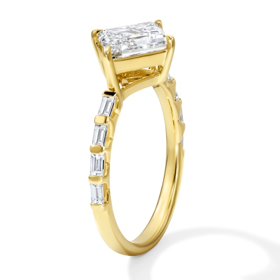 2-1/4 CT. T.w. Certified Lozenge Step-Cut Lab-Grown Diamond Engagement Ring in 14K Gold (F/Vs2)
