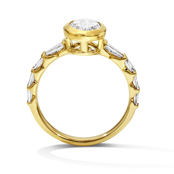 2-1/2 CT. T.w. Certified Step-Cut Oval Lab-Grown Diamond Engagement Ring in 14K Gold (F/Vs2)