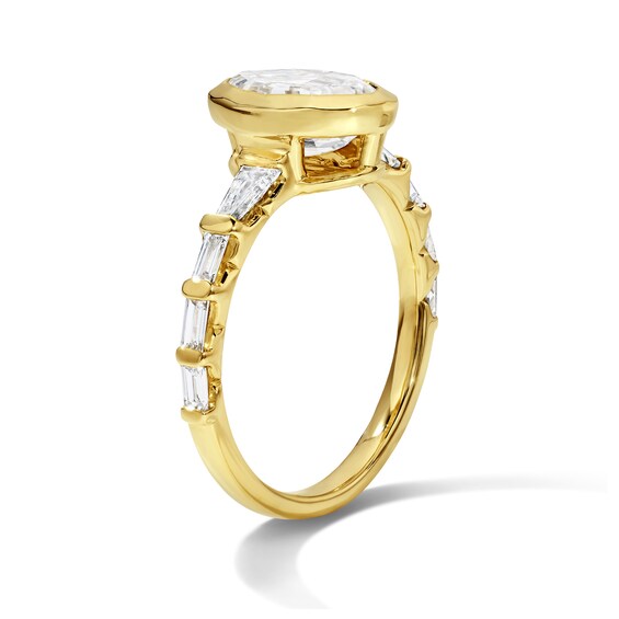 2-1/2 CT. T.w. Certified Step-Cut Oval Lab-Grown Diamond Engagement Ring in 14K Gold (F/Vs2)
