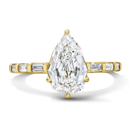 2-1/4 CT. T.w. Certified Step-Cut Pear-Shaped Lab-Grown Diamond Engagement Ring in 14K Gold (F/Vs2)