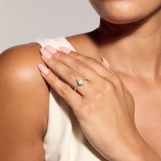 2-1/4 CT. T.w. Certified Step-Cut Pear-Shaped Lab-Grown Diamond Engagement Ring in 14K Gold (F/Vs2)